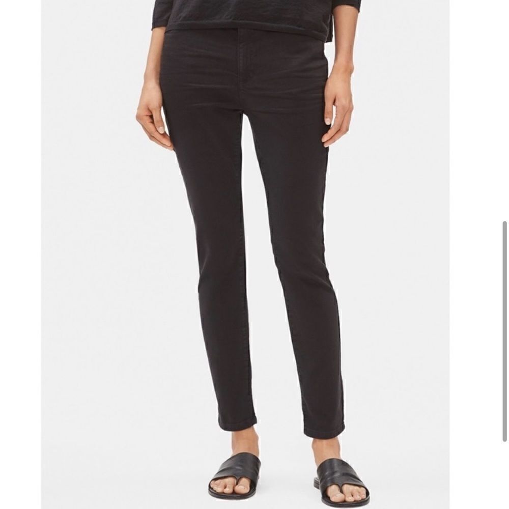 Eileen Fisher Black Organic Cotton Low Rise Jean  2x29